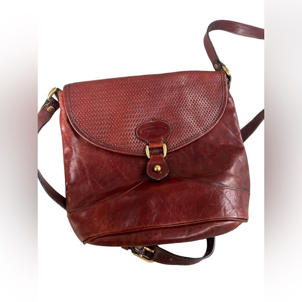Oroton Vintage Brown Crossbody Bag